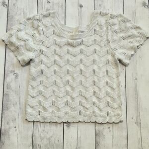 Thereabouts Girls 10/12 Knitted White Short Sweater